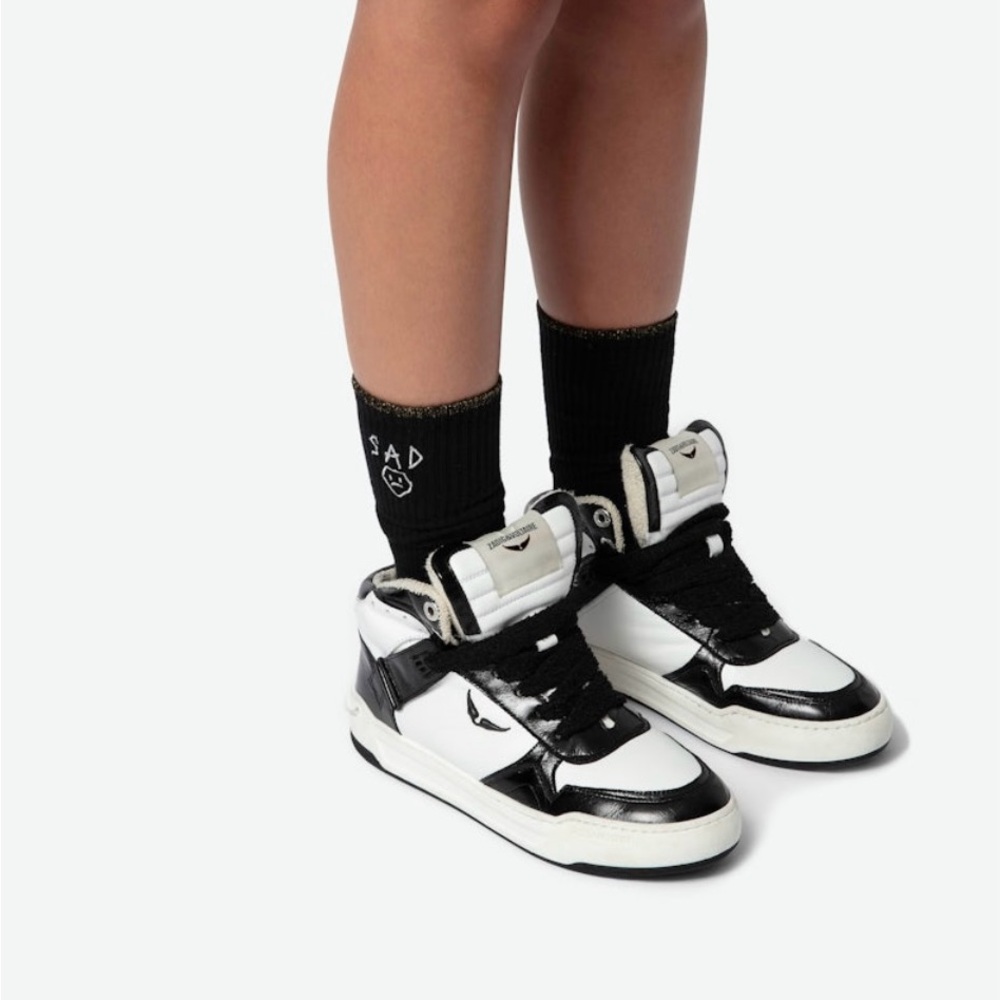 Zadig & Voltaire Black and White High-Top Sneakers